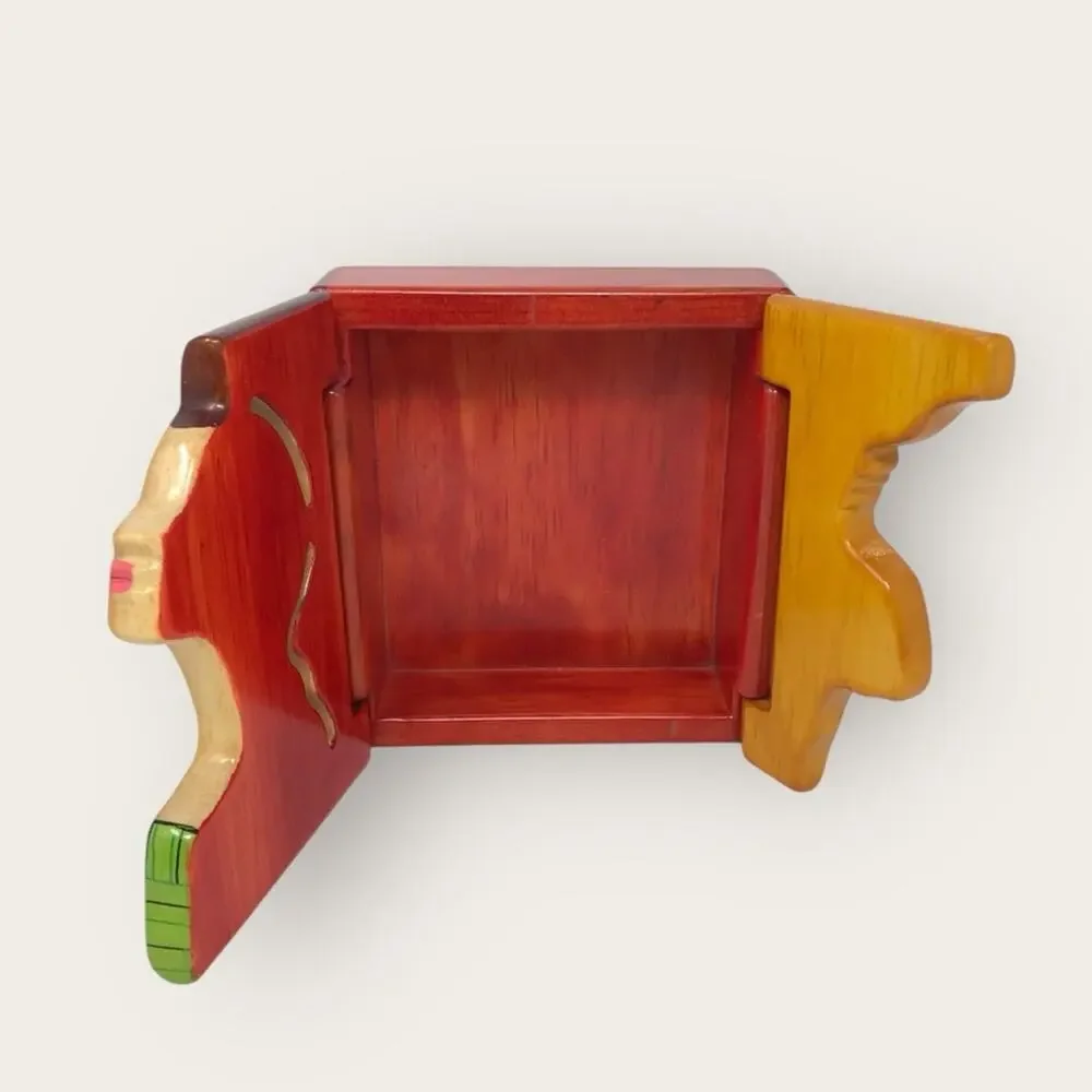Hand Crafted Wooden Organica Funcionarte Jewelry Box Stash Trinket Box